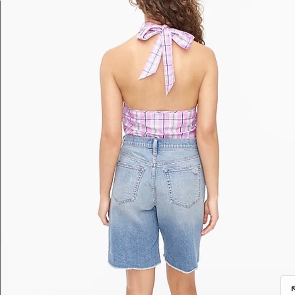 NWT J. Crew violet plaid halter top. - Picture 3 of 10